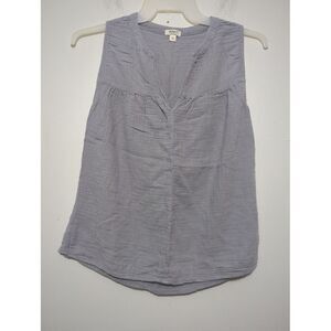 Dylan Womens Gray VNeck Shirt Blouse Top Sleeveless Cotton Size XS‎